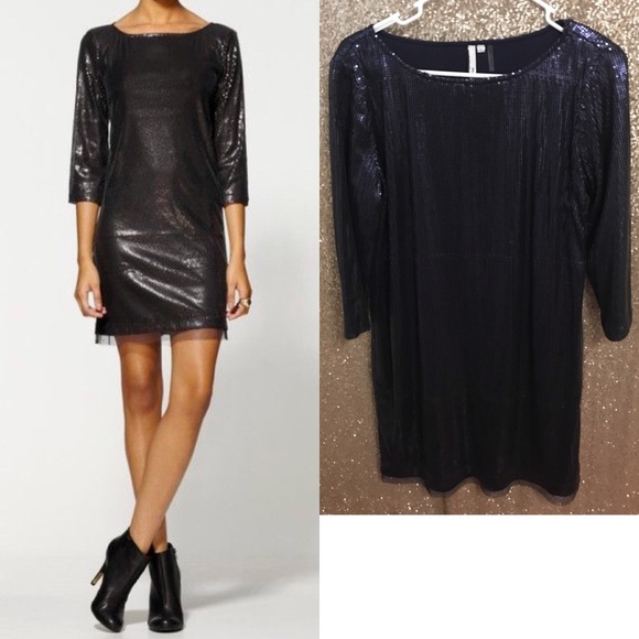 Michael Stars Dresses & Skirts - Michael Stars Blue Sequin Boatneck Dress Sz Large